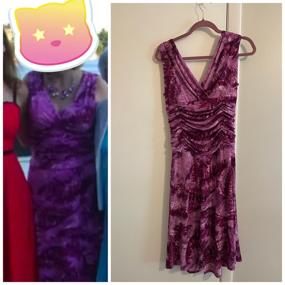 VTG dressbarn Purple Sleeveless Midi Dress